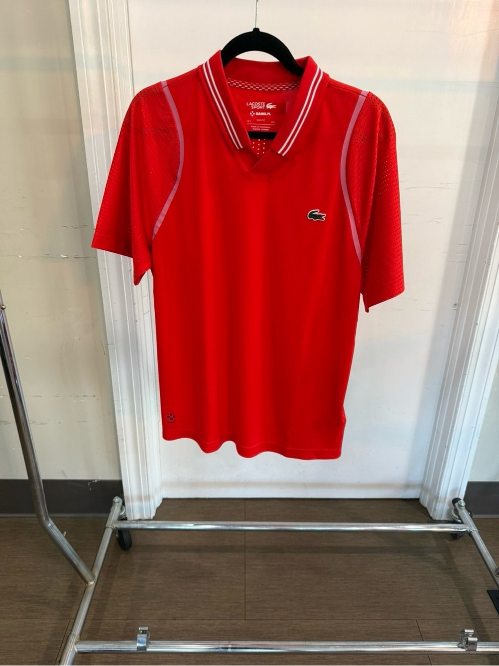 Lacoste Medvedev Men's Bright Red Short-Sleeve Polo with Contrast Trim